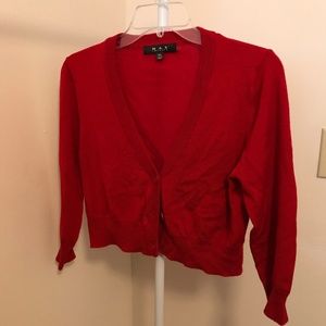Red MAK Cropped Cardigan